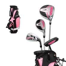 XD-J Golf Clubs Set Boys' and Girls' Junior Golf Set with Lightweight Graphite Shafts Hybrid Putter and Stand Bag - Rosa de 3 a 5 años - Ver 1