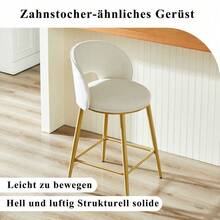 Barstools - Beige + Fabric - View 2