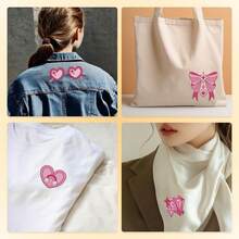 心形植物图案预印刺绣贴纸，水溶性可水洗无纺布稳定剂，适用于DIY缝纫 - 2ST-B - 查看 9