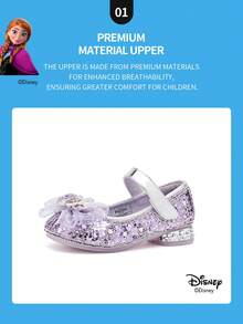 Disney 1双正版授权公主鞋，适合日常及假日户外穿着，舒适防滑，透气（儿童平底鞋，女童鞋，公主鞋，女王鞋） - 淡紫色 - 查看 3
