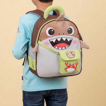 Kids Backpack, School Bag, Cartoon Shark, 3D Animal Design, Waterproof, Water-Resistant, Multi-Functional, Toddler Backpack, Boys Backpack, Girls Backpack, Valentine's Day Gift, Holiday Gift, Gift For Kids, School Supplies, Travel Backpack, Cute Kids Bag, Love Bobi, Lightweight, Adjustable Straps