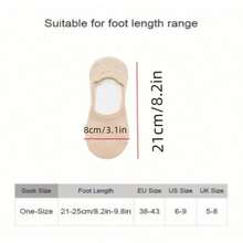 5 Pairs Of Women's Soft Invisible Boat Socks, Suitable For Casual And Formal Clothing - Invisible, Non Slip Silicone Grip, Mesh Thin Boat Socks, Suitable For Daily, Office, And Travel, Spring Thin Edition,Cute Solid Color Socks - 彩色 - 查看 3