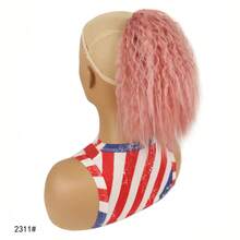 Extensión de cola de caballo Jeedou, coletas de pelo corto y rizado hinchable, cordón negro y azul, postizos sintéticos para mujer K2IW - qLS868-2311 - Ver 13