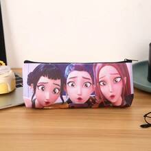 Kpop Demon Hunters New Kpop Demon Hunting Girl Group Pencil Case, Cute Student Large Capacity Stationery Bag, PU Single Layer Storage Bag, Back To School Gift - Multicolor - View 9