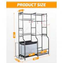 Golf Storage Ball Rack Garage Organizer 2 Golf Bag Organizer and Other Sports Equipment Organizer for Garage Extra Large Size Sports Storage Rack for Garage - Negro, 66,3" de largo x 15,7" de ancho x 66,1" de alto - Ver 7