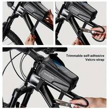 Bike Waterproof Touch Screen Frame Bag MTB Phone Bag Front Top Tube Bag Hard Shell - Black - View 4