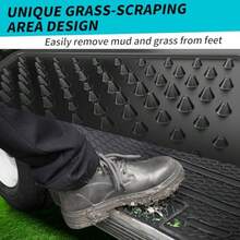 Golf Cart Floor Mat for EZGO RXV 2008-up Full Coverage Floor Liner Mat with Grass-Scraping Design Honeycomb Pattern Made by Eco-Friendly Resin Rubber - Black - Rojo - Ver 4