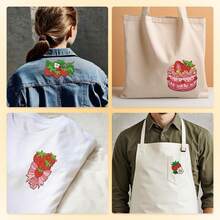 Cute Bear Dessert Pattern DIY Embroidery Kit Thread & Needle Self-Adhesive Water-Soluble Stickers - 2ST-a - View 9