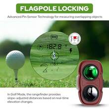 Golf Rangefinder with Slope 1200 Yards Laser Range Finder with High-Precision Flag Pole Locking Vibration 7X Magnification Rechargeable Battery - Blanco con rojo - Ver 3