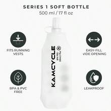 跑步背心，男女通用轻便透气跑步背包，带500ml软水壶，骆驼牌水袋背包，带手机袋和水壶袋 - 背包+500ML水杯 - 查看 7