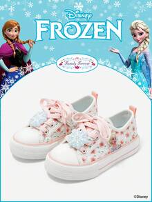 Disney 1 Pair Children's Sneakers, Including Princess, Anna Princess, And Arendelle Princess Sneakers, Suitable For Daily, Holiday Sports And Outdoor Wear. Comfortable, Non-Slip, Durable And Breathable Soles - Pink - View 1