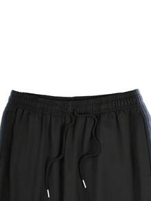 男士宽松休闲运动裤，适合日常通勤、运动训练、跑步、户外徒步、健身、慢跑等，宽松九分裤型，百搭条纹束口裤，秋冬季款 - 黑色 - 查看 6