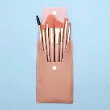 1pc Portable Makeup Brush Bag, PU Strap Envelope Organizer Pouch, Cosmetic Bag, Makeup Tool Holder - Multicolor - View 1