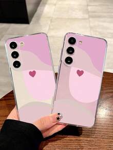 1个波浪色块粉色爱心软壳手机壳，兼容华为荣耀、Galaxy A04e/12/A13/A14/A34/A50/A52/A53/A54/S21/S22/S23/S24/S25/S25Ultra/S25FE/S26/S26 Plus/S26 Ultra/S26 Edge、6A/7A/8A、12T/13T/15T/15T Pro，国际版，非国内版 - 無色 - 查看 2