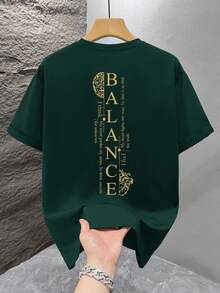 GRDR Men's Fashionable Printed Loose Short Sleeve T-Shirt | Exquisite Design | Summer Essential | Easy To Match, Showcase Your Style - Dark Green - View 4