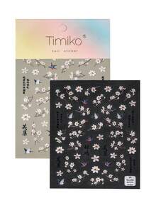 1pc New Chinese Style Nail Art Sticker, Featuring White Flowers, Flying Birds As The Main Elements, Paired With Oriental Text And Classical Poems, Exuding Elegant Oriental Aesthetics, Suitable For Those Who Enjoy Chinese Style, Refined And Sophisticated Manicure Nails Nail Stickers - Multicolor - View 9