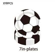 80pcs Football Themed Football Disposable Tableware Set, Includes Disposable Plates, Napkins, And Paper Cups , Perfect For Sports Party, Camping, Barbecues, Picnic, Wedding, Party And Birthday, Suitable For Sports Party Decorations, Home Decorations, Birthday Decorations, Wedding Decorations, Which Perfect Footabll Party Supplies, Bbq Supplies, Football Game Viewing Parties, Birthday Party Supplies - Multicolor - View 19
