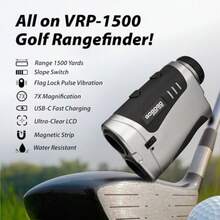 Gogogo Sport Vpro VRP Golf Rangefinder with Slope Switch 1500/2500 yd 7X Magnification Magnet Stripe ±0.3yd Accuracy Rechargeable Range Finders for Golfing/Hunting Golf Accessories - Representante de  1500 - Ver 3