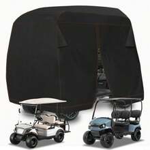 Golf Cart Cover 4 Passenger Outdoors 420D Waterproof Golf Cart Covers extended roof with Zipper Universal Compatible with EZ-GO Club Car  Golf Cart heavy duty - Negro - Ver 9