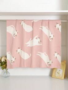 1pc Pure Cotton Knitted Baby Blanket, Cartoon Jacquard Soft Cozy Infant Throw Blanket, All Season - Pink - View 3