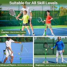 Tennis Trainer Portable Tennis Practice Equipment for All Levels Real Topspin Training Aid • Adjustable Height and Angle Pro Tennis Buddy - como en la foto - Ver 5