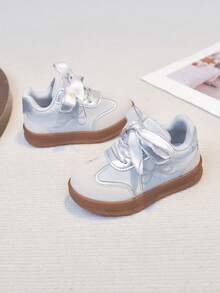 1双女童灰色休闲运动鞋，公主风软底薄底运动鞋，儿童春秋新款 - 灰色 - 查看 3