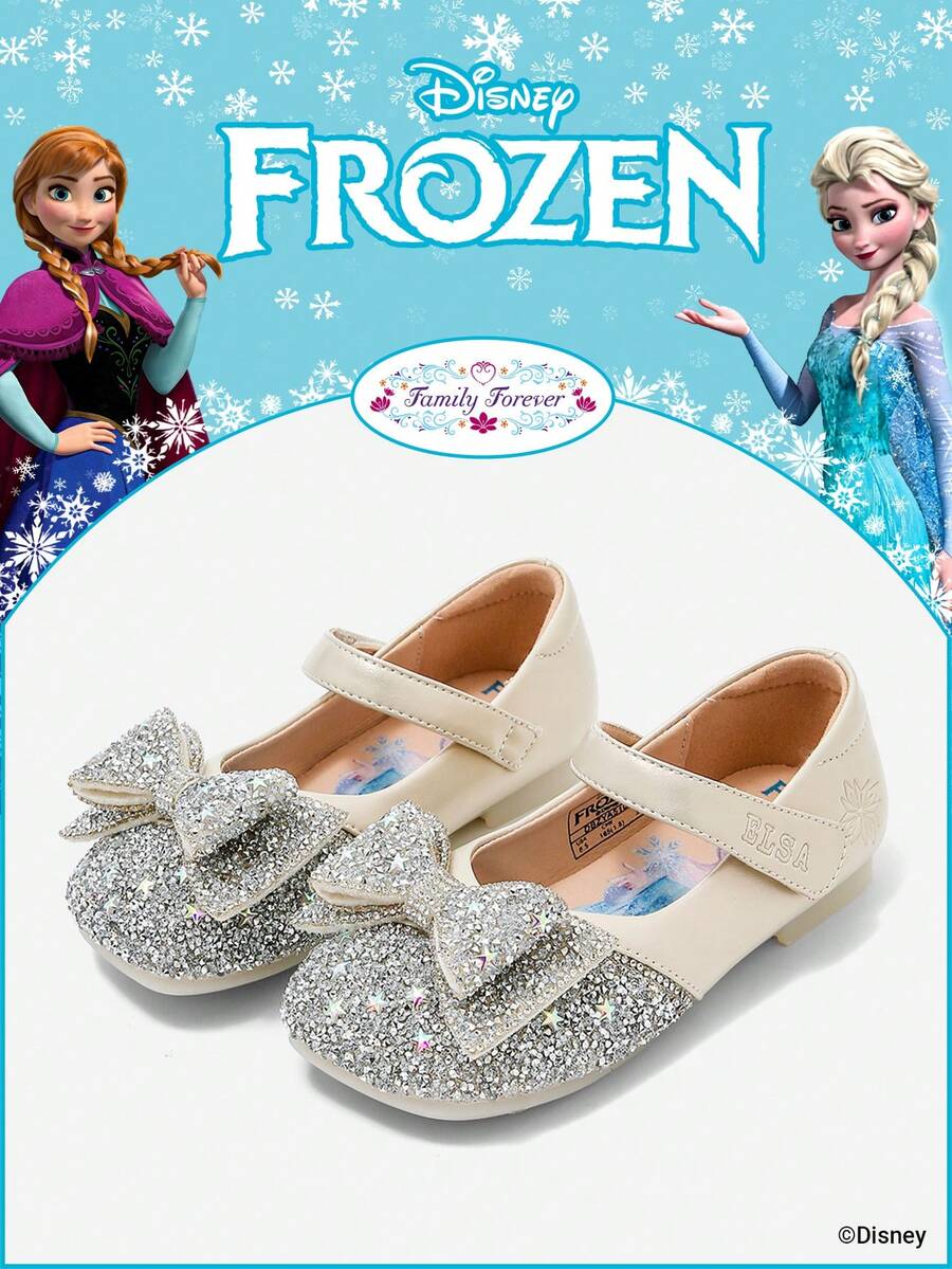 Disney 1 Pair Licensed Princess Shoes, Suitable For Daily And Holiday Outdoor Wear, Comfortable, Non-Slip, Breathable (Children Flat Shoes, Girls Shoes, Princess Shoes, Queen Shoes) - Beige - View 1