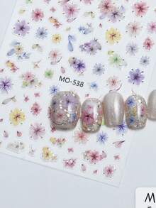 2pcs New Spring Wildflower Nail Stickers - Spring Dried Flower Design Including Various Blooming Floral Materials Nail Decals For Women For Nail Design Decoration DIY - Multicolor - View 4