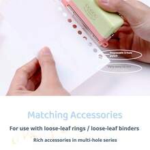 1pc 5-Hole MINI Cute DIY Punch, A5/B5/A4 Can Use, Infinite Creativity, Compact And Easy To Carry, Machine Can Hold Pendants, For Planner, Crafting, Journaling, Replacement Inner Pages - Mini 5-hole - View 4