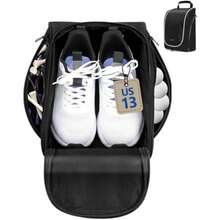 Smell Proof Shoe Cleat Bag for Travel Men - Golf Soccer Zippered Sport Shoe Carrier Bags with Ventilation and Side Pockets for Socks Tees Golf Balls; Golf Accessories Fathers Dad Day Gifts for Men - Azul - Ver 3