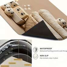 1pc Washing Machine Dryer Mat With Laundry Blueprint Print, Non-Slip Absorbent Rubber Drying Pad, Quick Dry Kitchen Counter Mat, Household Essential - Laundry Basket - View 10