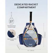Tennis Bag for Women and Men Water-Resistant and Machine Washable Tennis Racket Backpack Lightweight Sports Bag for Pickleball Badminton - Azul - Ver 3