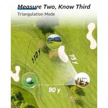 Golf Range Finder with Slope and Triangulation 1300Yard Rangefinder 5.3oz Compact Lightweight 0.2s Flag Lock Vibration Magnetic Mount USB-C Rechargeable 6X Magnification Waterproof IPX54 - Negro y gris - Ver 6