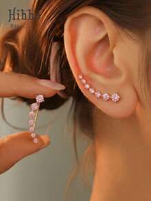 Hihho 两件套优雅奢华长流苏耳环，简约珠宝设计，镶嵌绿松石蓝、粉色、紫色，适合作为女士时尚珠宝。 - 松石藍 - 查看 2