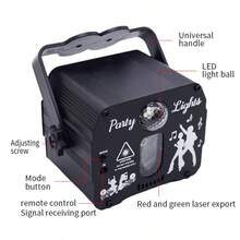 DJ Disco Ball Lights, Party Lights, Remote Control Pattern Projector, LED Sound Activation, RGB Strobe Projection Lights, Christmas, Halloween, Holiday Parties, Karaoke Bar, Birthday, Wedding, Club Atmosphere Lights - USB Plug-in Model - View 11