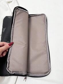 1個學生筆電包 11"/13"/15" 蝴蝶印花布料休閒中性保護套 小收納袋文件袋 筆電保護套攜帶包 11 13 15" 便攜式桌上型保護袋 相容 Mac Book HP 適合女孩和青少年男孩 相容 Air 4 5 Pro 保護殼 防震單層筆電包 - 黑色 - 查看 6