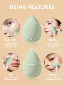 20件套化妆工具套装，包括：5个化妆海绵+5个迷你化妆海绵+5个三角粉扑+5个迷你气垫粉扑 - 彩色 - 查看 9