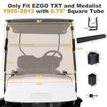 Golf Cart Windshield for EZGO TXT 1995-2013 Golf Cart Foldable Clear Impact Resistant Windshield For EZGO Fit 0.75 Inch Square Strut Window Frame Tinted - Teñido - Ver 3