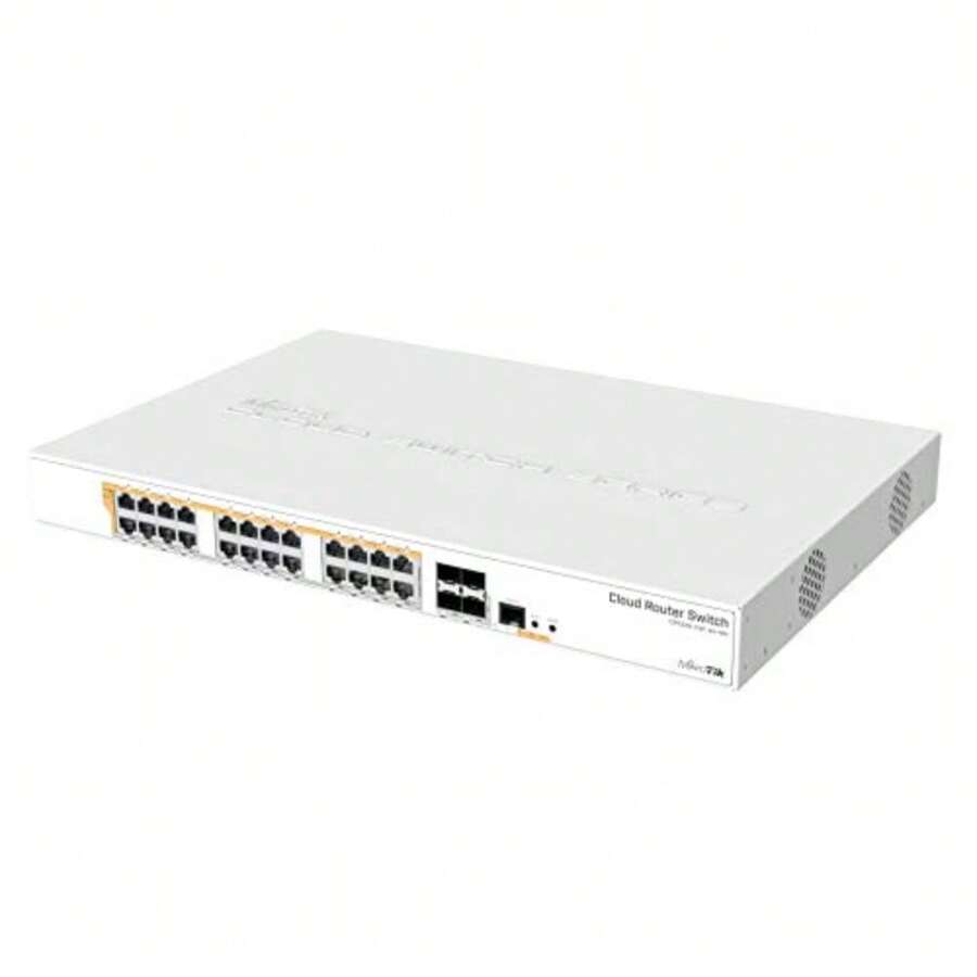 Mikrotik CRS328-24P-4S+RM 24 port Gigabit Ethernet router/switch with four 10Gbps SFP+ ports in 1U rackmount case Dual Boot and PoE output 500W - blanco - Ver 1