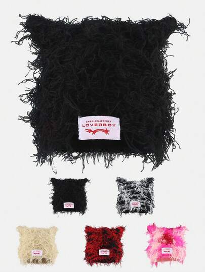 1顶字母休闲亚克力刺绣针织帽