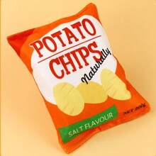 Dog Chew Doll With Sound, Plush Potato Chip Shaped Squeaky Doll, Durable Noise-Filled Chew Doll For Small/Medium Dogs, Pet Entertainment & Chewing Relief Doll - Multicolor - View 6