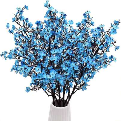 1 pieza Flor de cielo estrellado simulada, ramo de flores de cielo estrellado falso, adecuado para decoración de habitación de primavera y otoño, jardín al aire libre, chimenea interior, decoración del porche, boda, decoración de flores DIY para fiesta, decoración de Año Nuevo, regalos