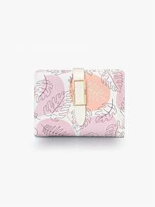 Flower Printing Women Slim Wallet Bifold Card Holders Coin Purse With Zipper Pocket PU Leather Large Capacity - Multicolor - View 12