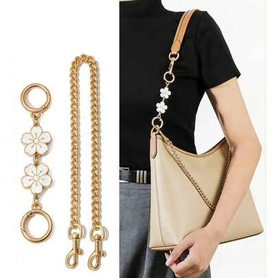 1pc Handbag Strap Extender Chain, Wallet Strap Replacement Chain, Suitable For DIY Handbag And Wallet Making, Bag Metal Shoulder Strap Buckle Underarm Bag Extension Chain Accessory, Can Be Used As Bag Decoration, Replaceable Shoulder Strap