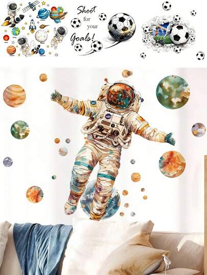 1 pièce - Papier peint - Décoration de chambre d'enfant garçon Décoration de maison Décoration de chambre de bébé autocollante Décoration de chambre de fille Papier peint amovible Stickers muraux pour décoration murale Salon, Chambre de fille, Stickers de fenêtre - Mignon et créatif pour décoration murale Décoration de chambre d'enfant Décoration de chambre