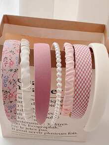 新款珍珠多功能发带，女士布艺发箍头饰套装 - 彩色 - 查看 15