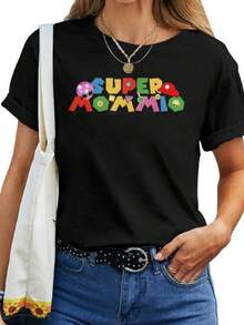 Mom Super Gamer Mommio For Women T-Shirt - màu đen - Xem 1
