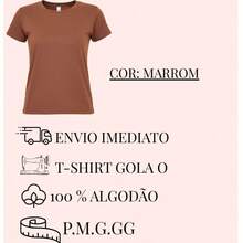 Blusa T-shirt Feminina Camiseta Básica Dia a Dia Uniforme 100% Algodão Confortável - Marrom - Visão 3