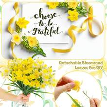 1 pieza Planta de narciso artificial con textura de mármol blanco resistente a los rayos UV, adecuada para decoración del hogar y fiestas, material de plástico duradero, textura realista, decoración del hogar con planta artificial - Multicolor - Ver 9