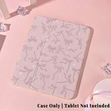 1pc Kawaii Pink Sparkle Bow Protective Cover With Pen Slot Multi-Angle Magnetic Stand Cover With Auto Sleep/Wake,Kawaii Tablet Case Compatible With Pro/Air/Compatible With Samsung Galaxy A9/S9/S7/S10+/Compatible With XIAOMI Pad/5/6/7 - Multicolor - View 9